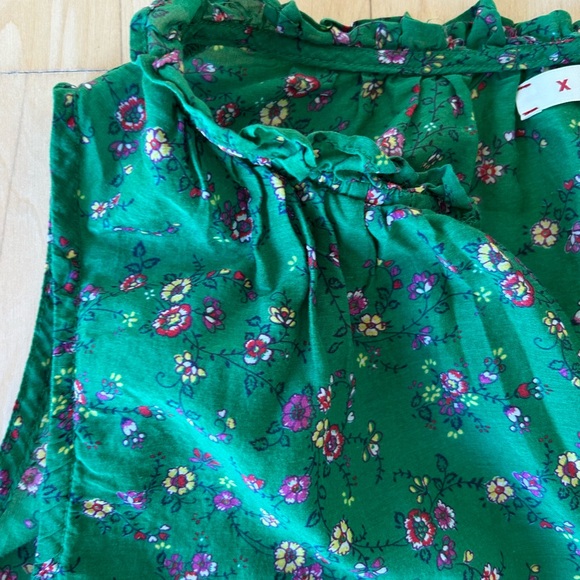 XiRENA Women’s Isabel Silk/cotton Ruffle Tank Top Color Green Grass Print Medium - Picture 9 of 15